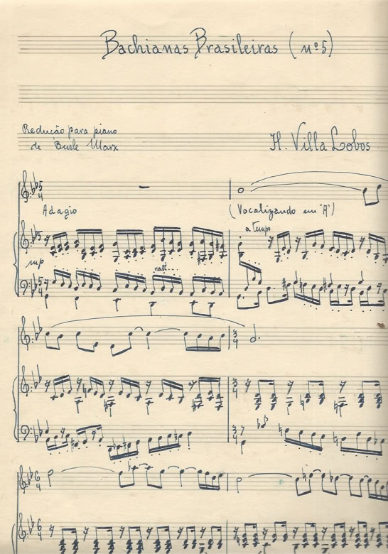 H. Villa-Lobos. Bachianas Brasileiras n. 5. Redução para piano von Burle Marx